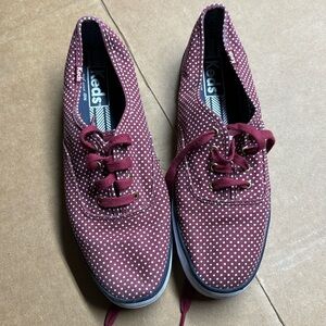 Women’s size 8 burgundy with white dot keds